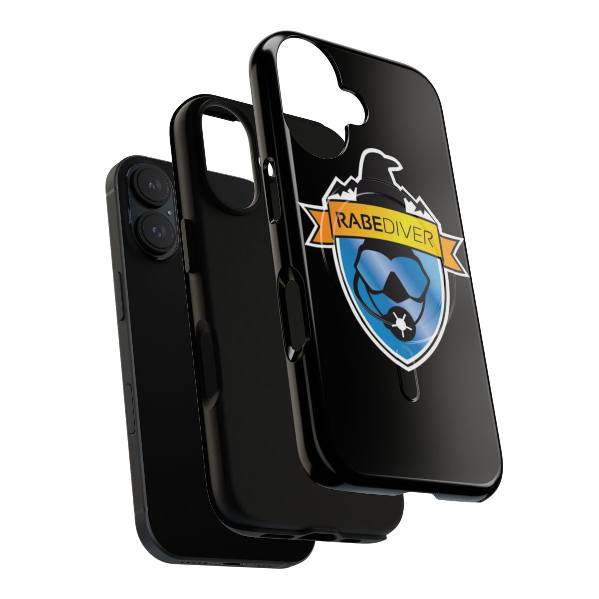 Magnetic phone case with Rabediver dive logo - Layers