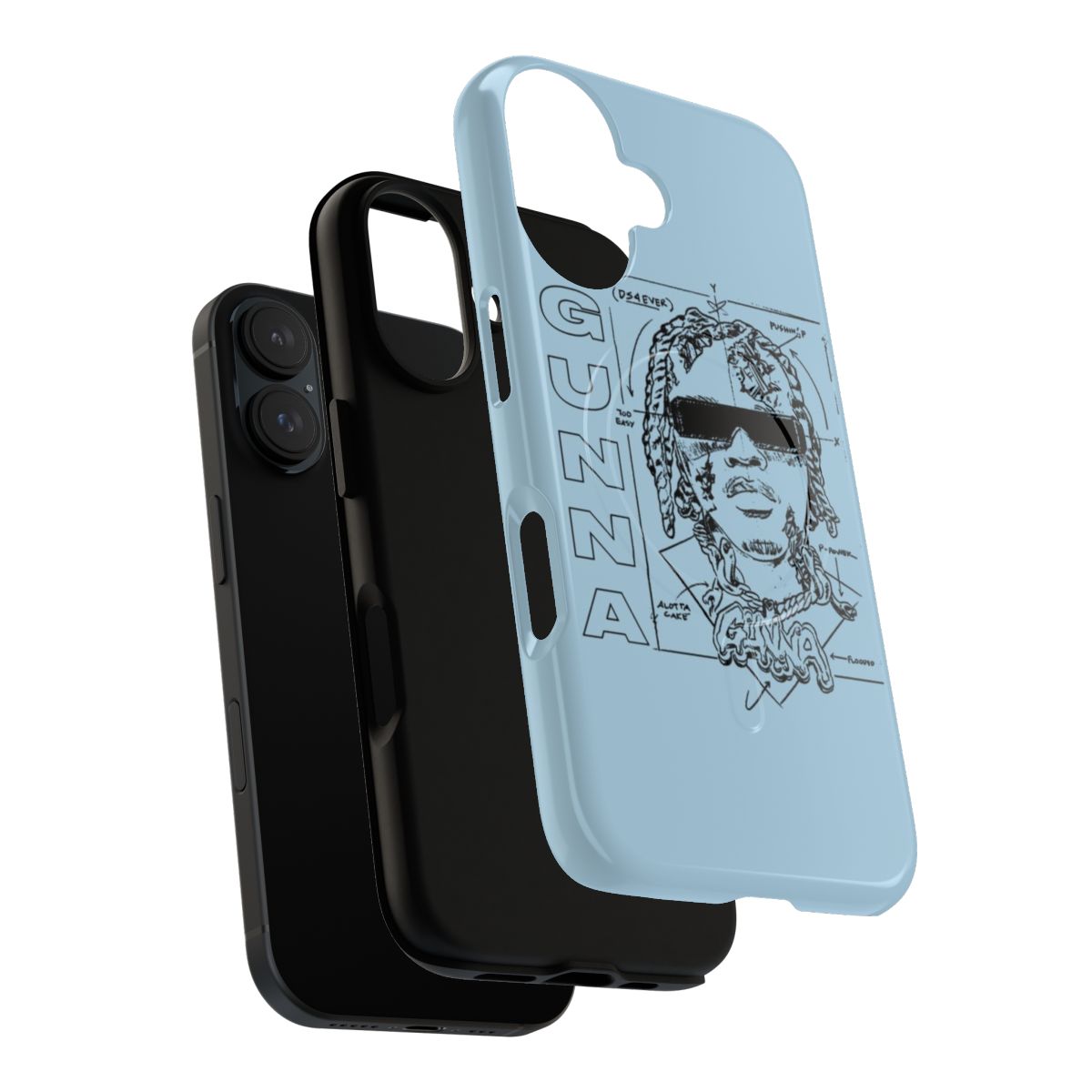 Stylish and tough rap-inspired phone case with magnetic closure - Layers