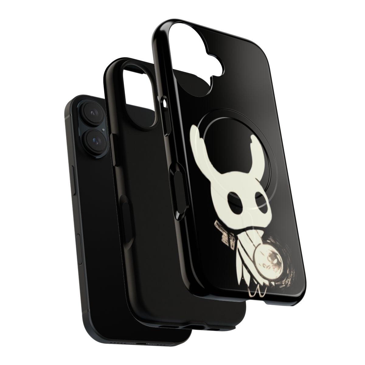 Hollow Knight inspired black and white artwork on a tough, magnetic phone case - Layers