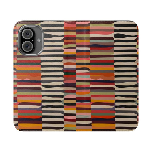 Sleek and modern phone case with a Scandinavian-inspired geometric black and white pattern