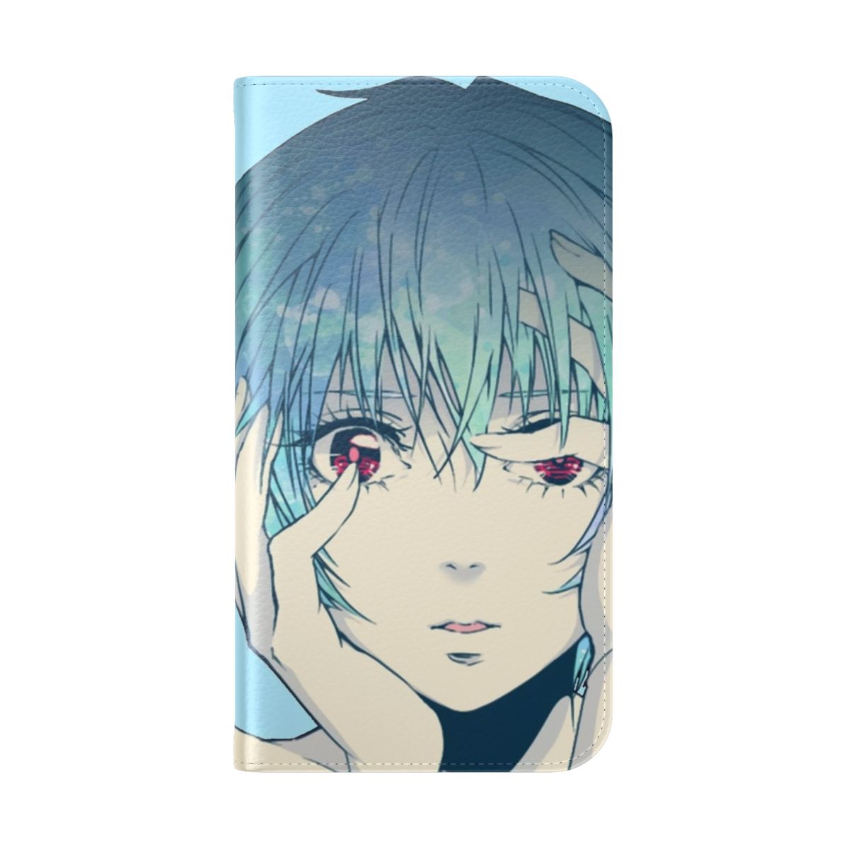 Rei Ayanami from Neon Genesis Evangelion on a blue flip cover phone case - Folded Back