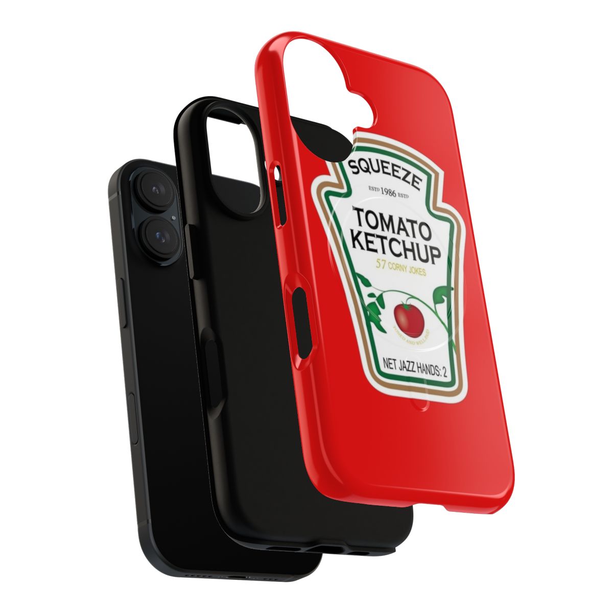 Funny ketchup label phone case with a magnetic tough design - Layers