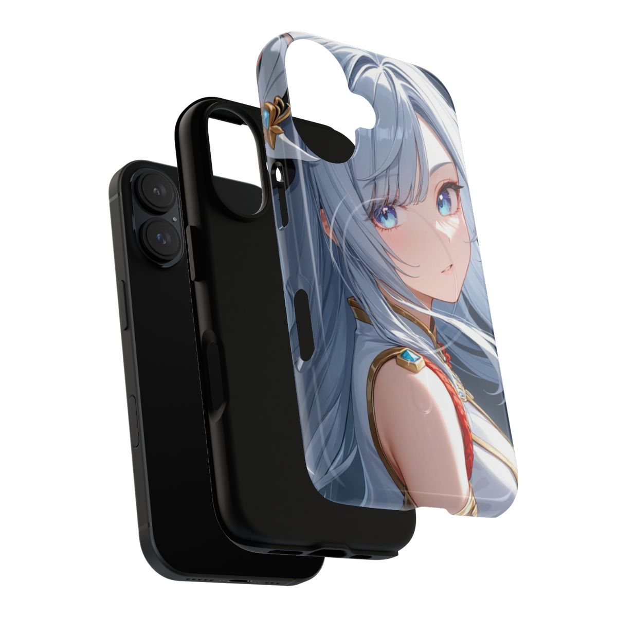 Shenhe-inspired phone case with a magnetic and durable design for Genshin Impact fans - Layers