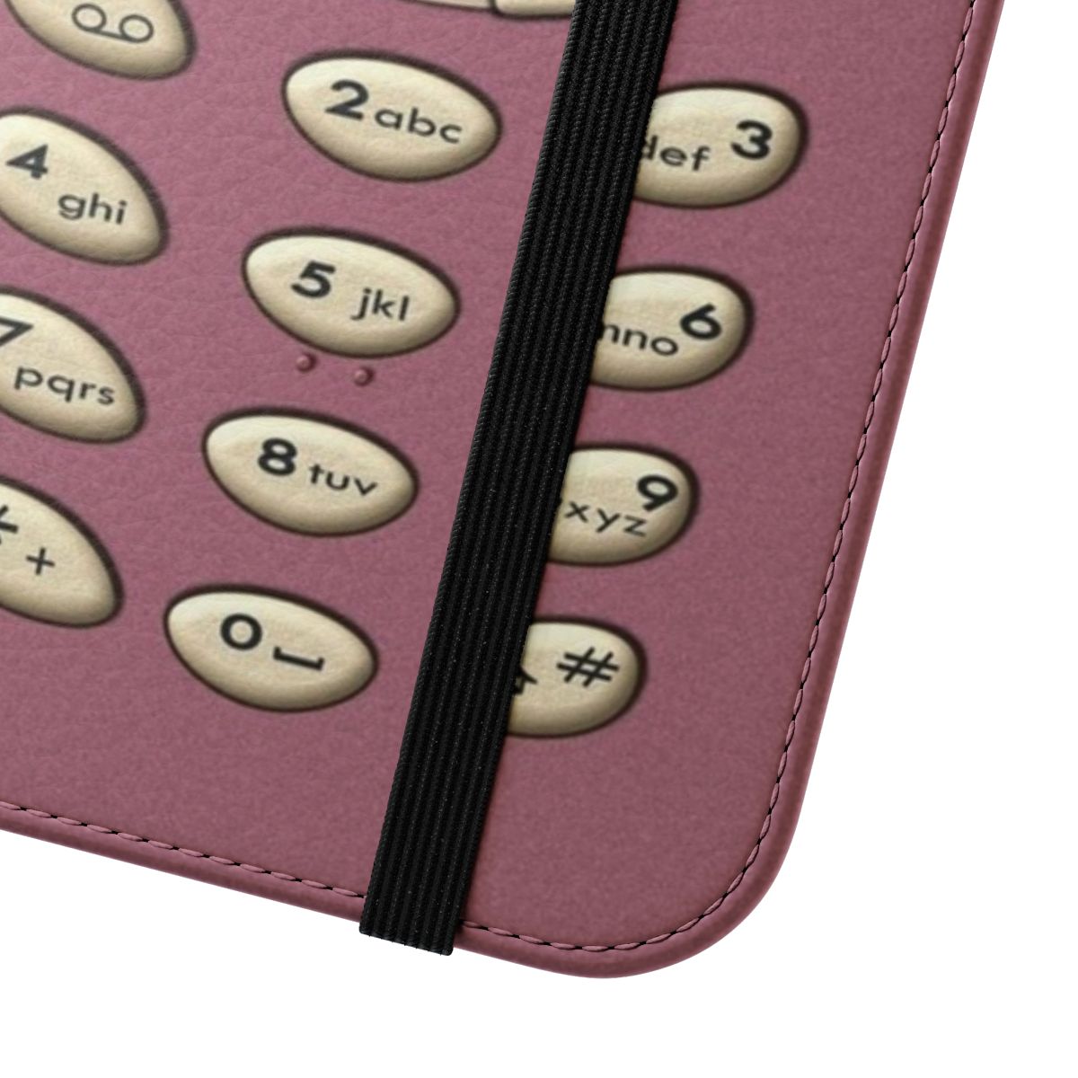 Retro rose gold flip cover phone case with vintage and camera-inspired design - Close Up