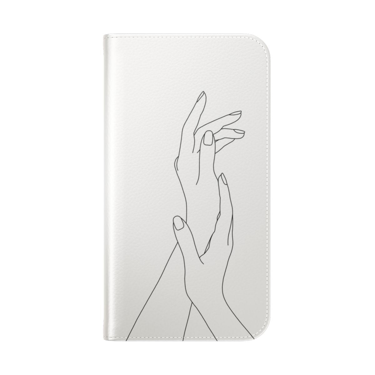 Minimalist botanical one line art phone case with a simple hand drawing design. - Folded Back