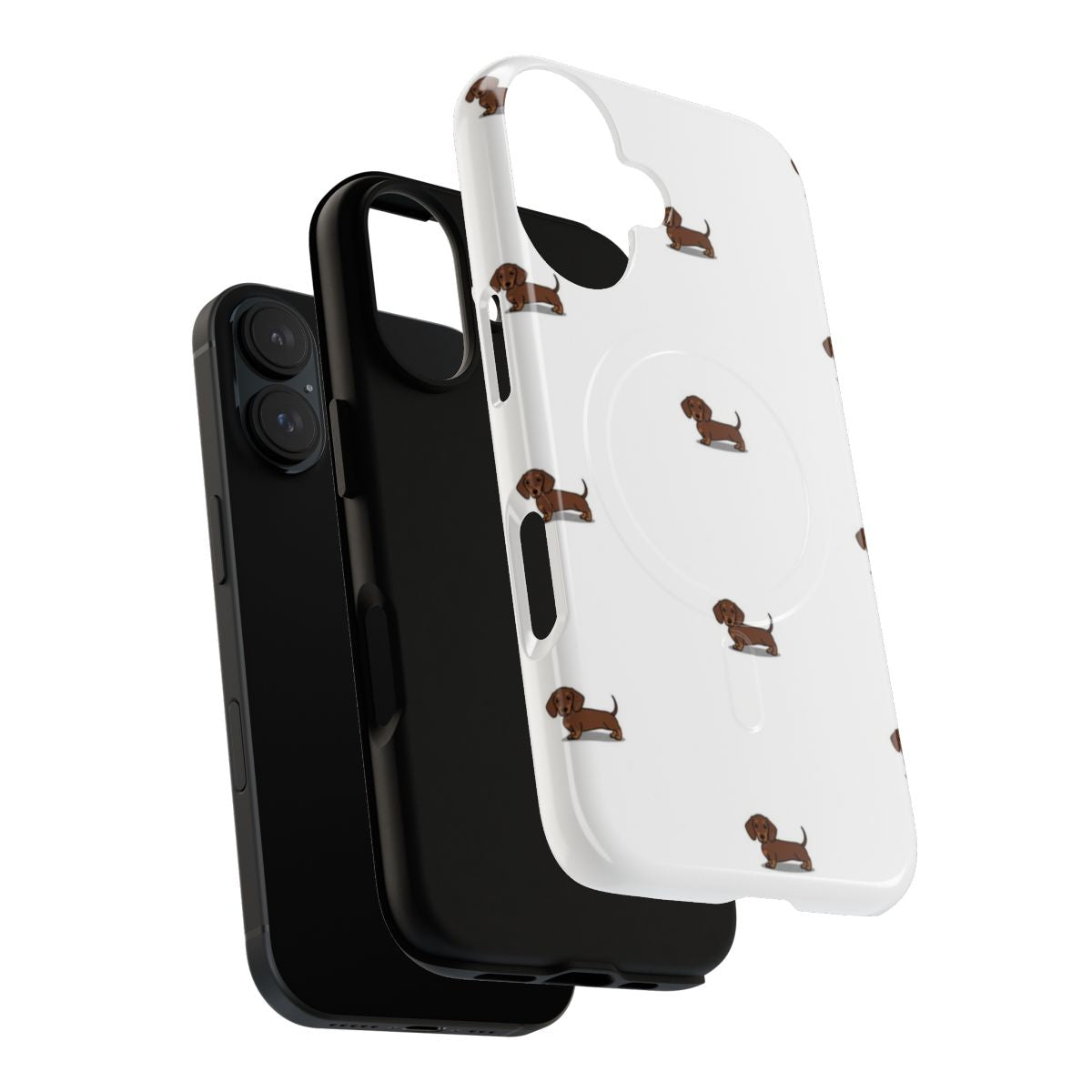 Dachshund phone case with a protective magnetic design - Layers