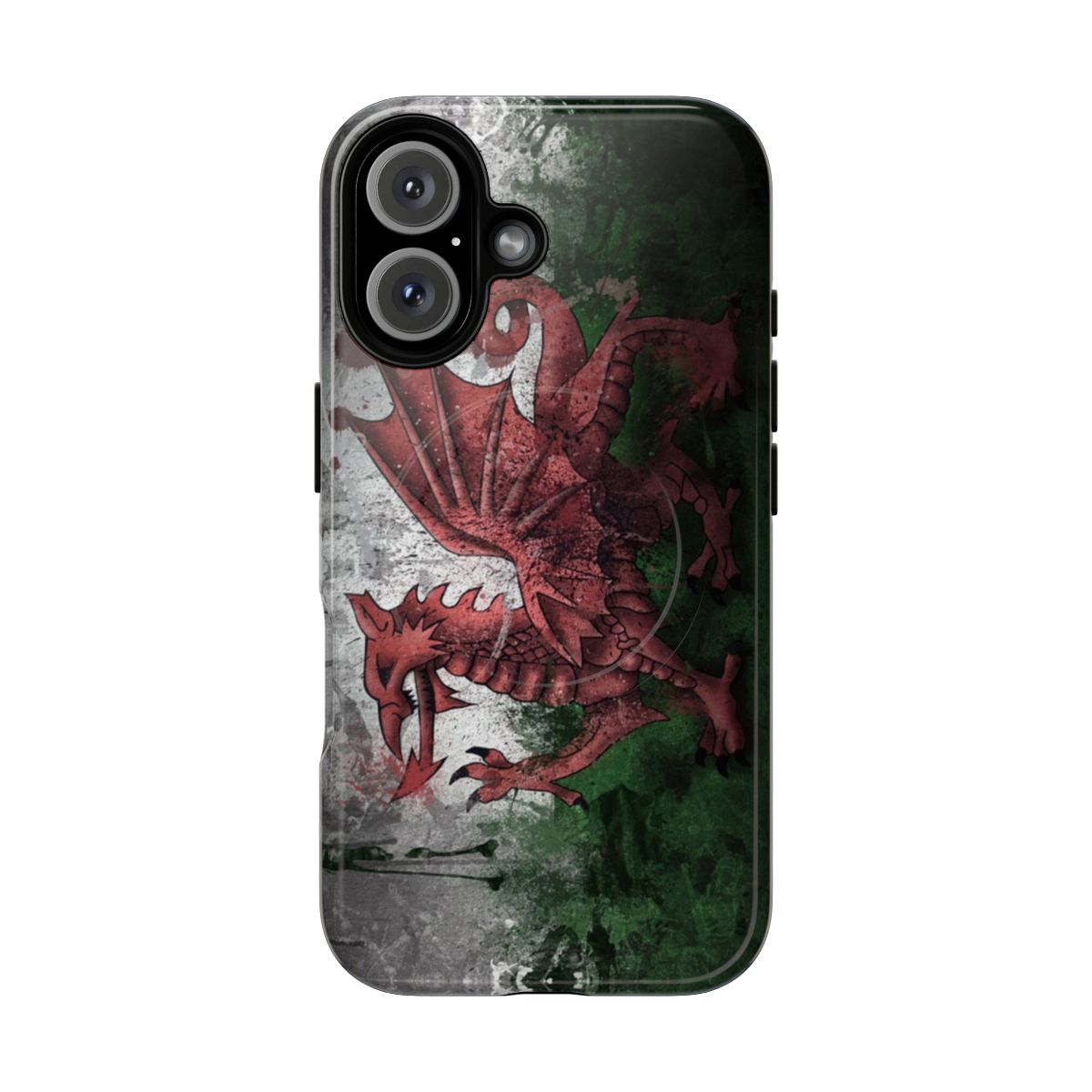 Welsh flag phone case with magnetic closure