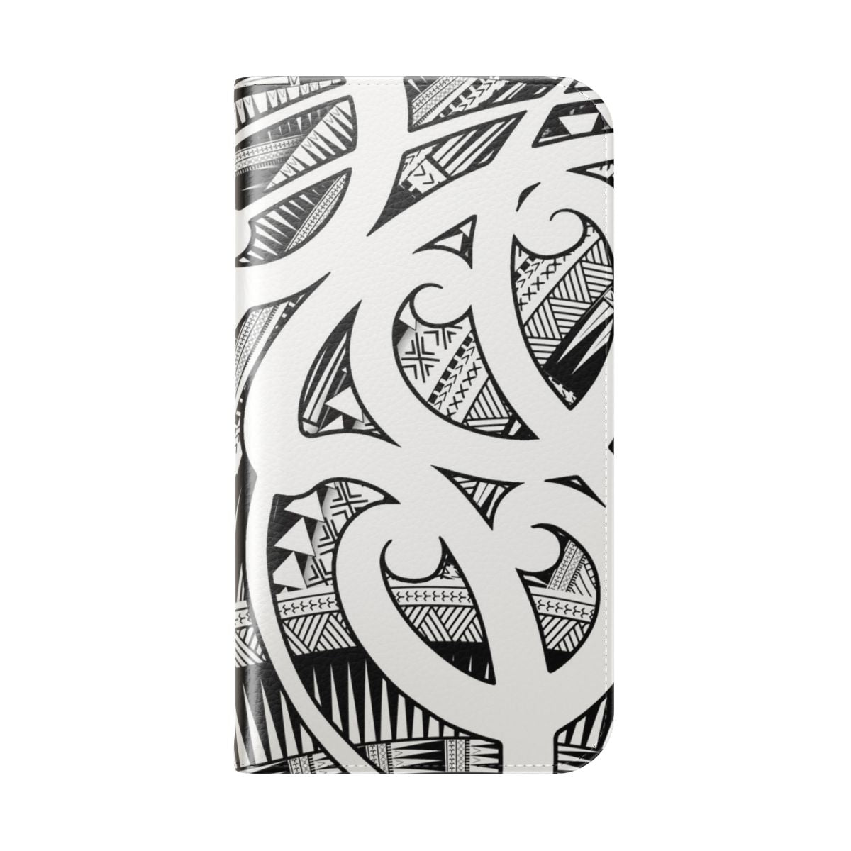 Vibrant Maori-style pattern on a flip phone case cover - Folded Back