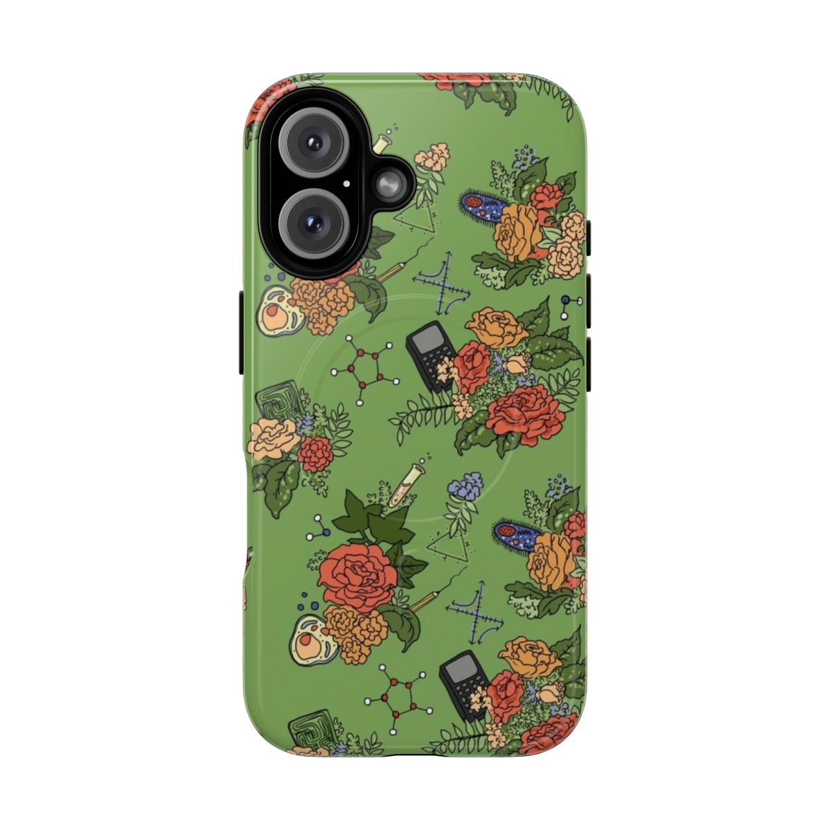 Floral pattern phone case with botanical design for STEM enthusiasts