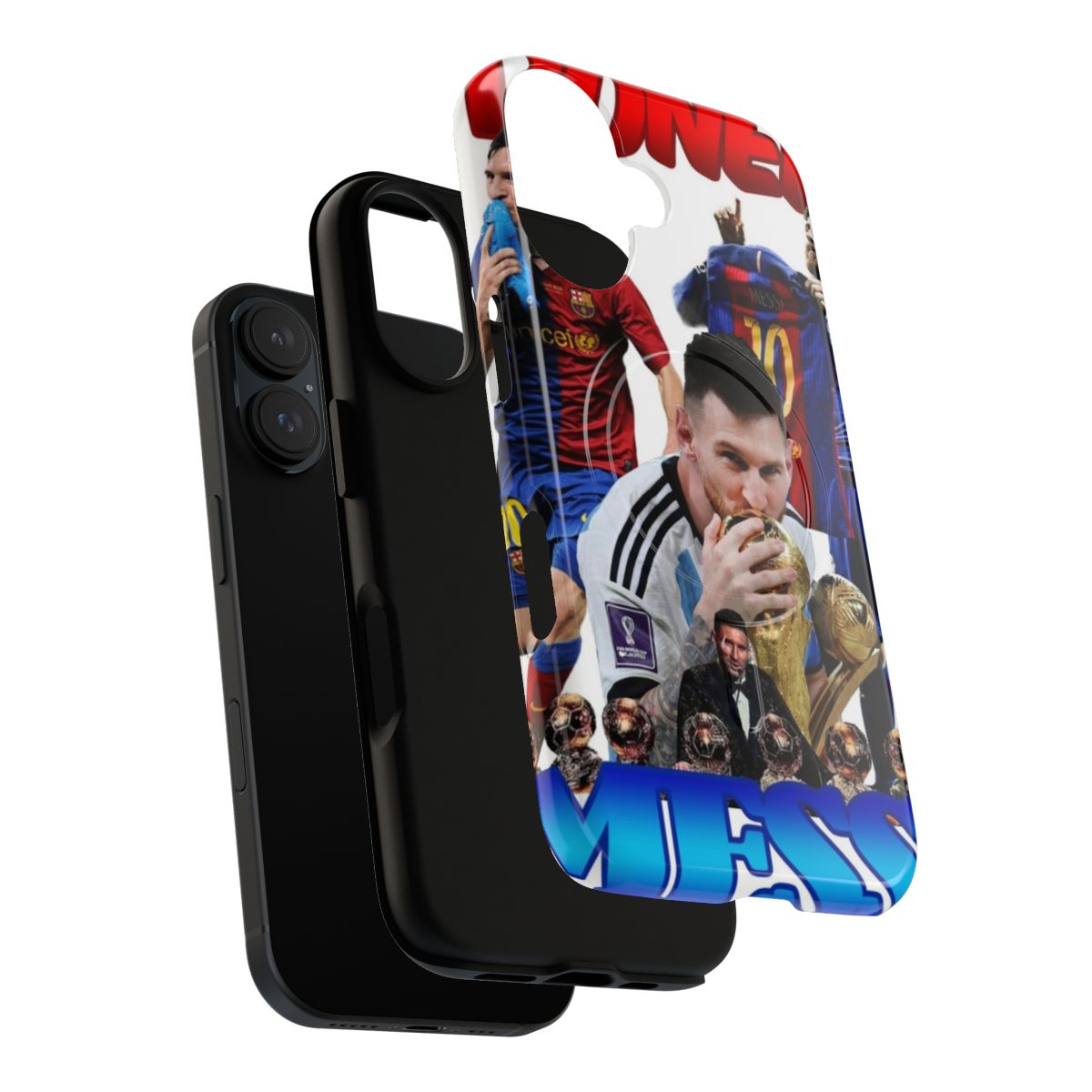 Lionel Messi inspired magnetic tough phone case featuring the soccer legend - Layers