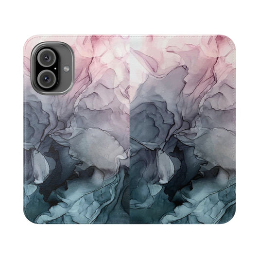 Blush abstract flowing geometric design phone case