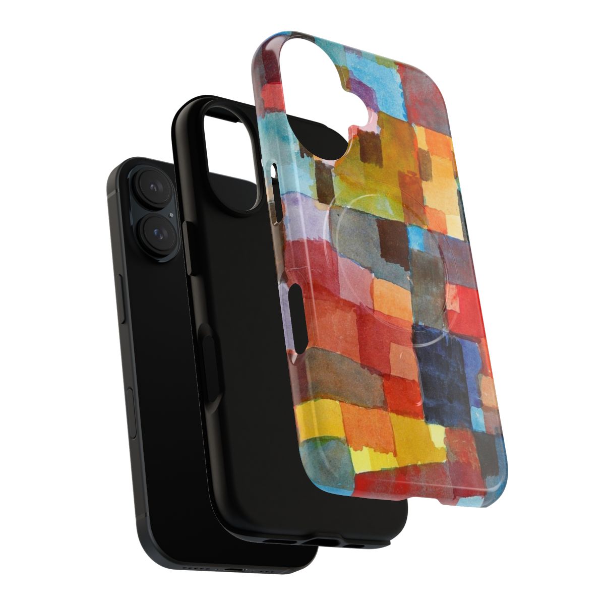 Vibrant abstract phone case design inspired by the art of Paul Klee - Layers