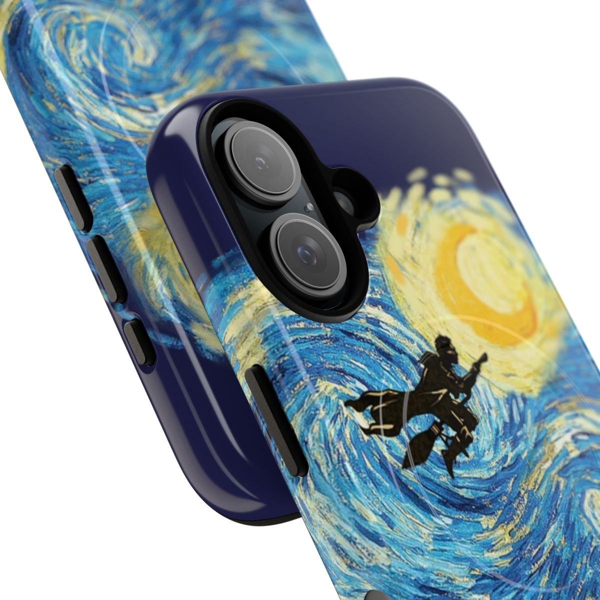 Starry night-themed phone case with a protective magnetic design - Detail