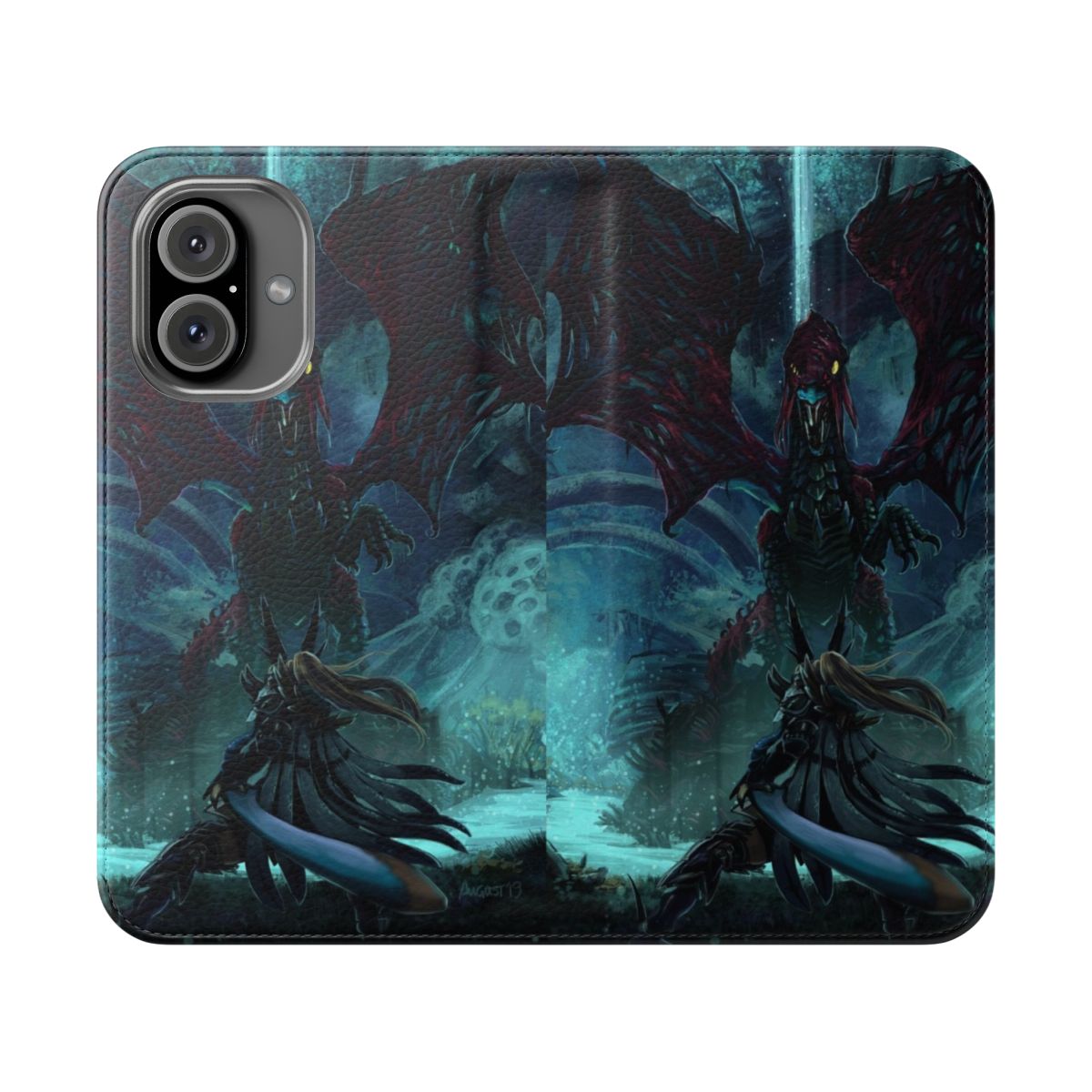 A dark and ominous phone case inspired by the Vaal Hazak and other creatures from Monster Hunter World