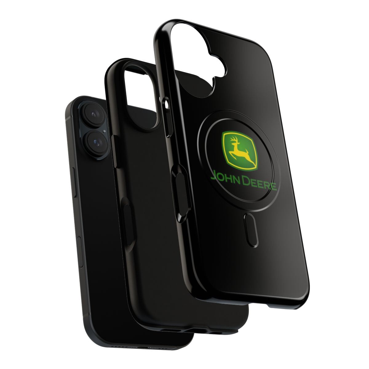 A green magnetic tough phone case with a tractor design, perfect for farmers and nature enthusiasts. - Layers