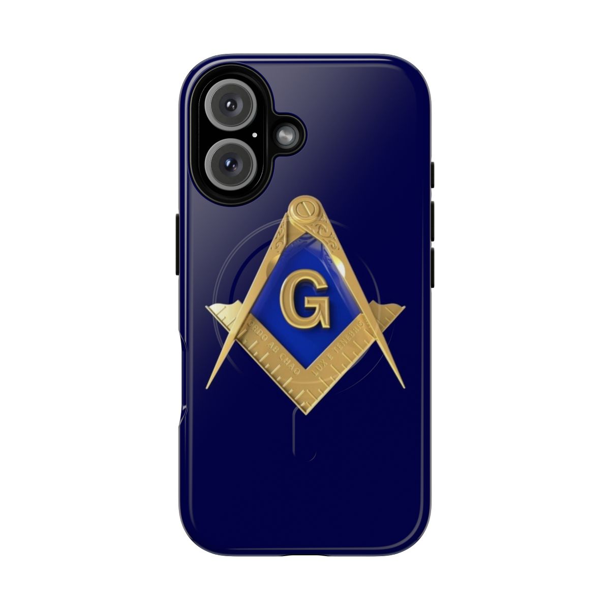 Masonic symbol magnetic tough phone case with blue background