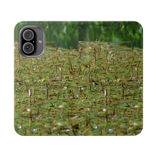 Nature-Inspired Froggy Pond Flip Cover Phone Case