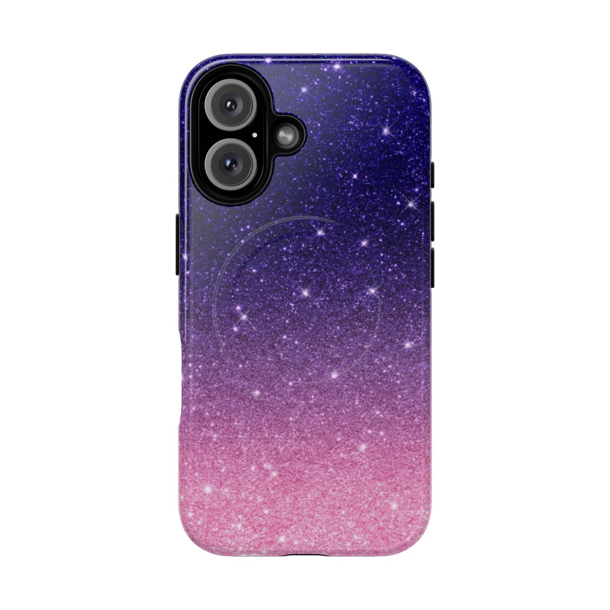 Vibrant purple and pink ombre glitter phone case