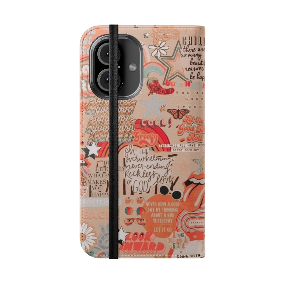 Vintage collage artwork phone case with aesthetic and grunge designs - Folded Front