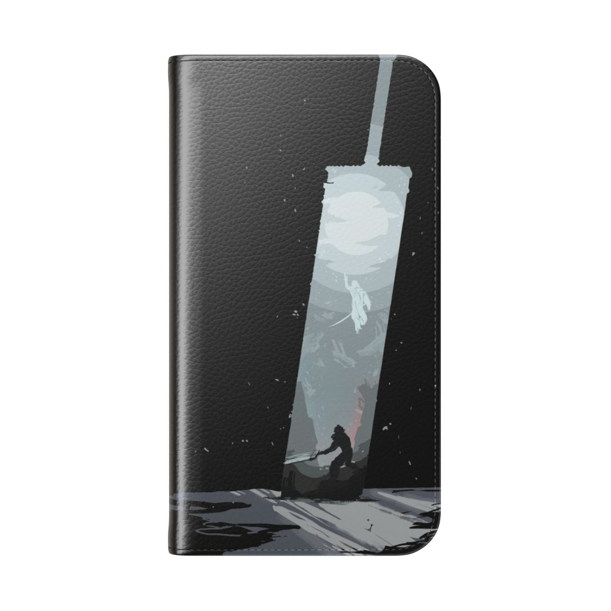 A flip phone case featuring Sephiroth, the iconic villain from Final Fantasy 7. - Folded Back