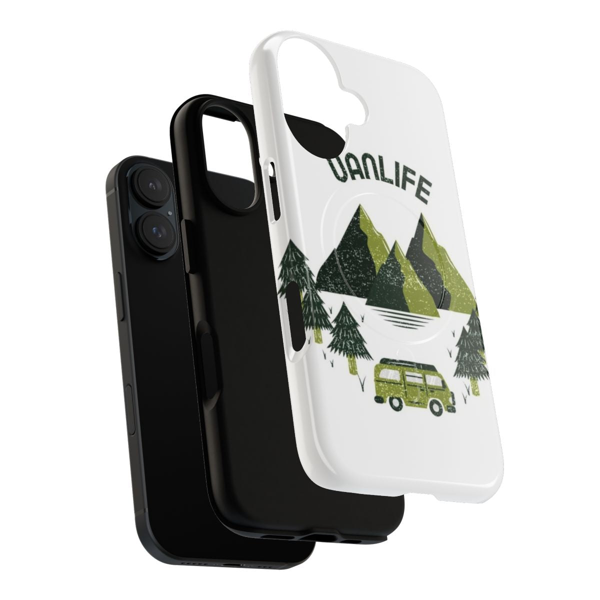 A magnetic tough phone case with a vanlife design, perfect for outdoor adventures. - Layers