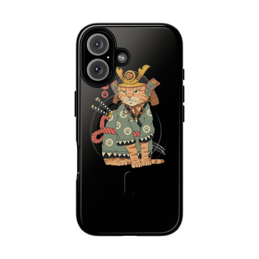 Neko Samurai Cat Design Phone Case with Magnetic and Tough Protection