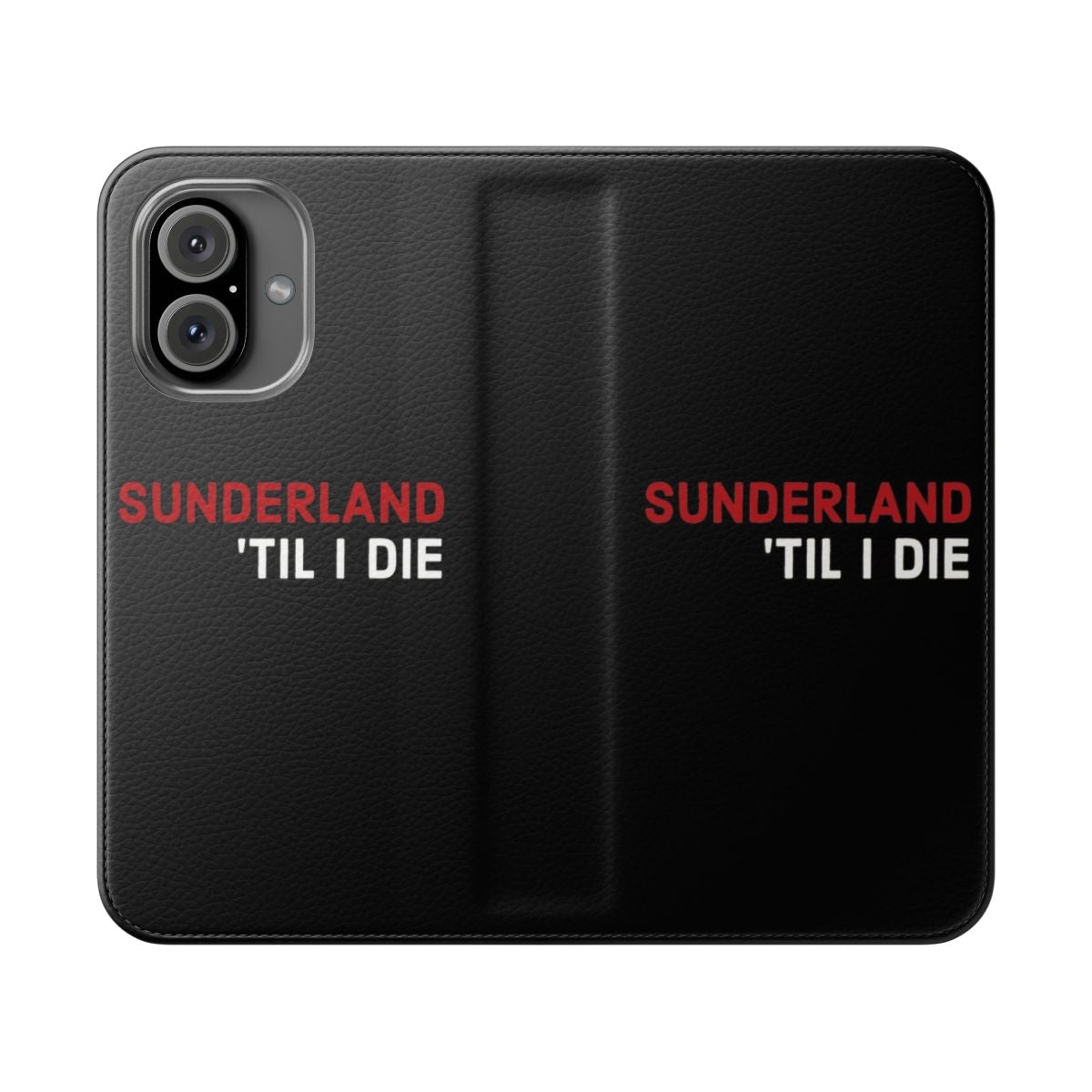 Sunderland FC fan flip cover phone case with team colors and logo