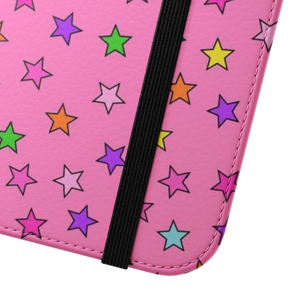 Vibrant stars phone case with a colorful, girly design - Close Up