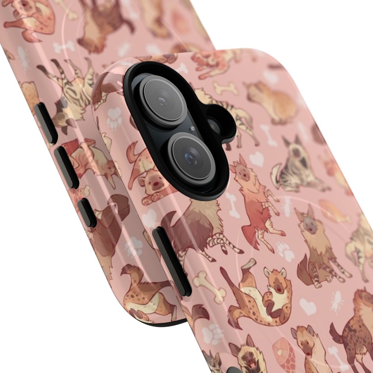 Colorful phone case with a hyena print design - Detail