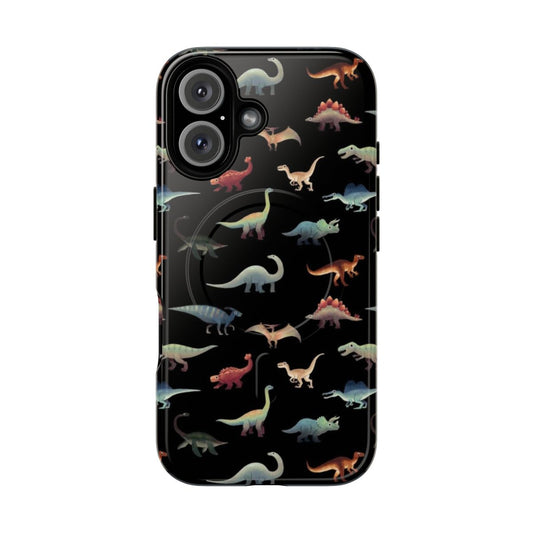 Magnetic tough phone case with cute dinosaur designs