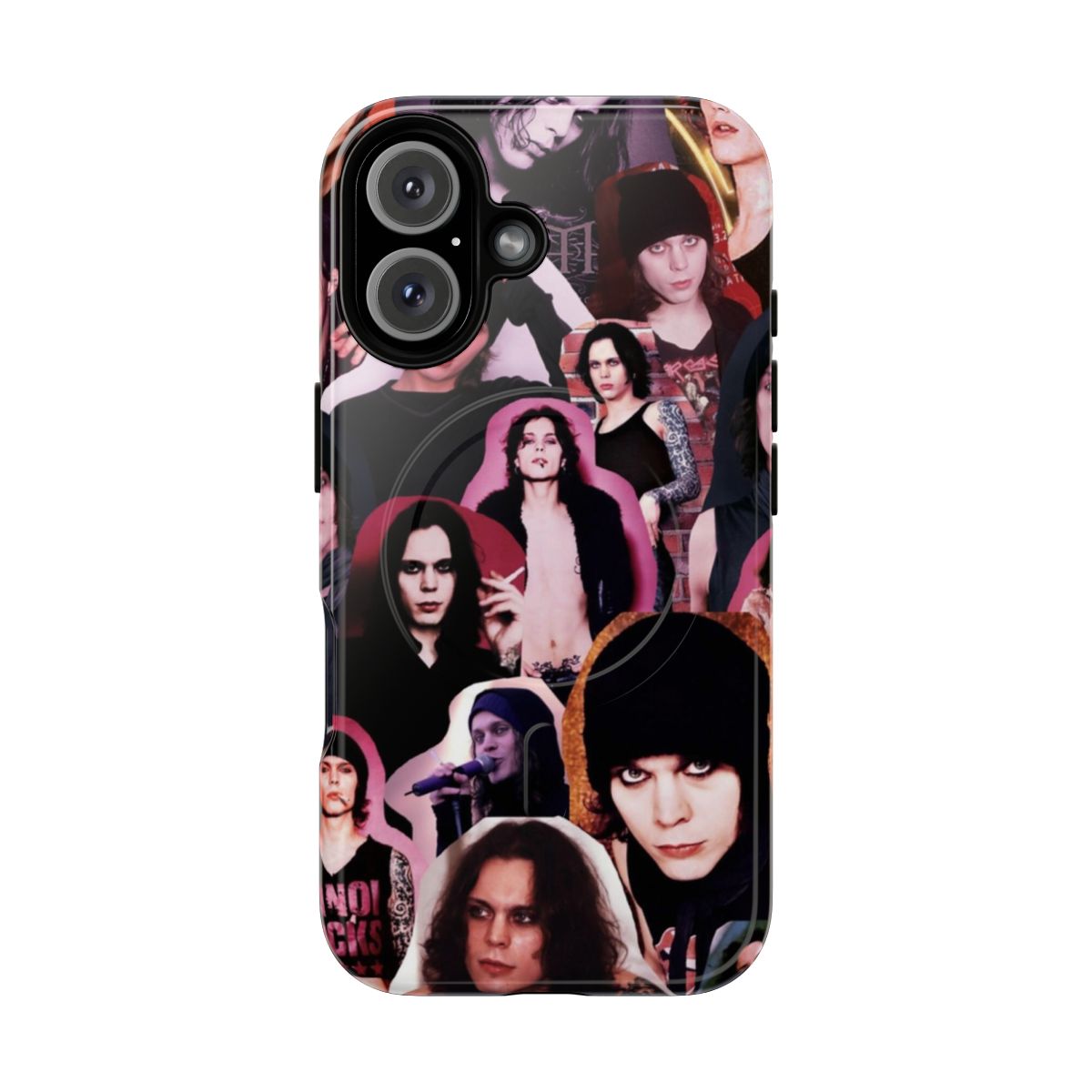 Ville Valo inspired collage phone case featuring the HIM frontman