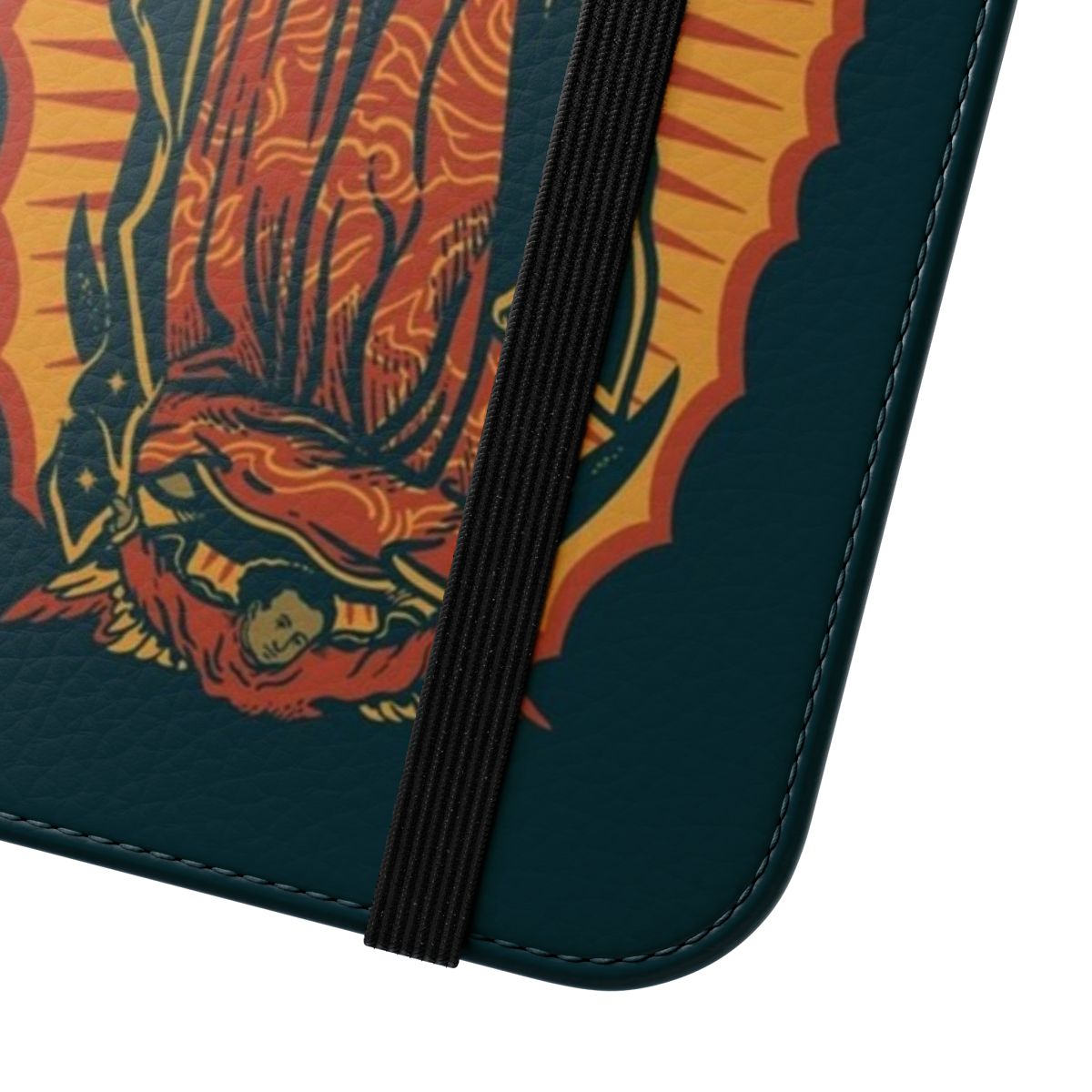 Artistic phone case design featuring the Virgin Mary of Guadalupe, a famous Catholic icon from Mexico. - Close Up