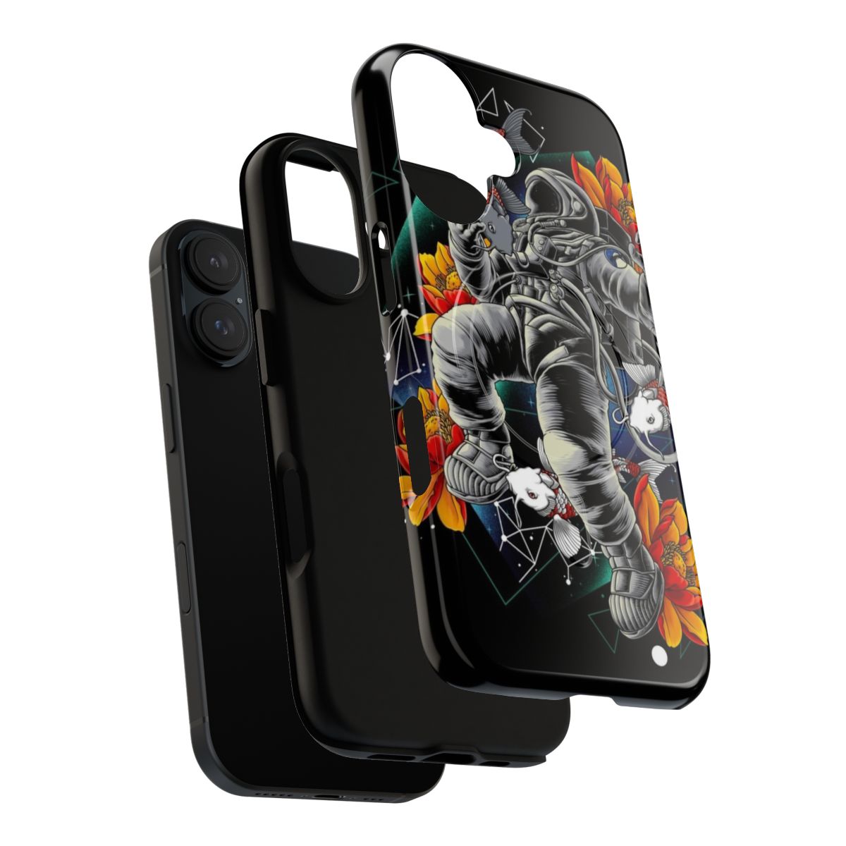 Intergalactic-themed phone case with astronaut, space, and cosmic design elements - Layers