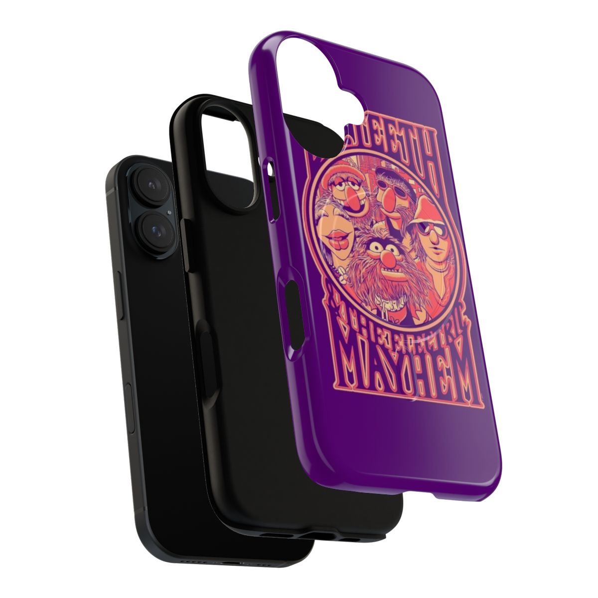 Colorful phone case featuring the iconic Dr. Teeth and the Electric Mayhem band from the Muppets - Layers