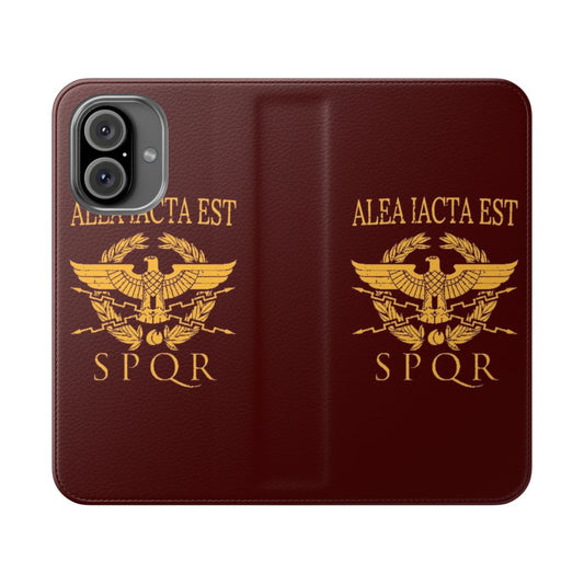 Flip cover phone case with ancient Roman empire and legion design