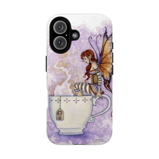 Warm Toes Fantasy Tea Cup Phone Case with Faery Illustration