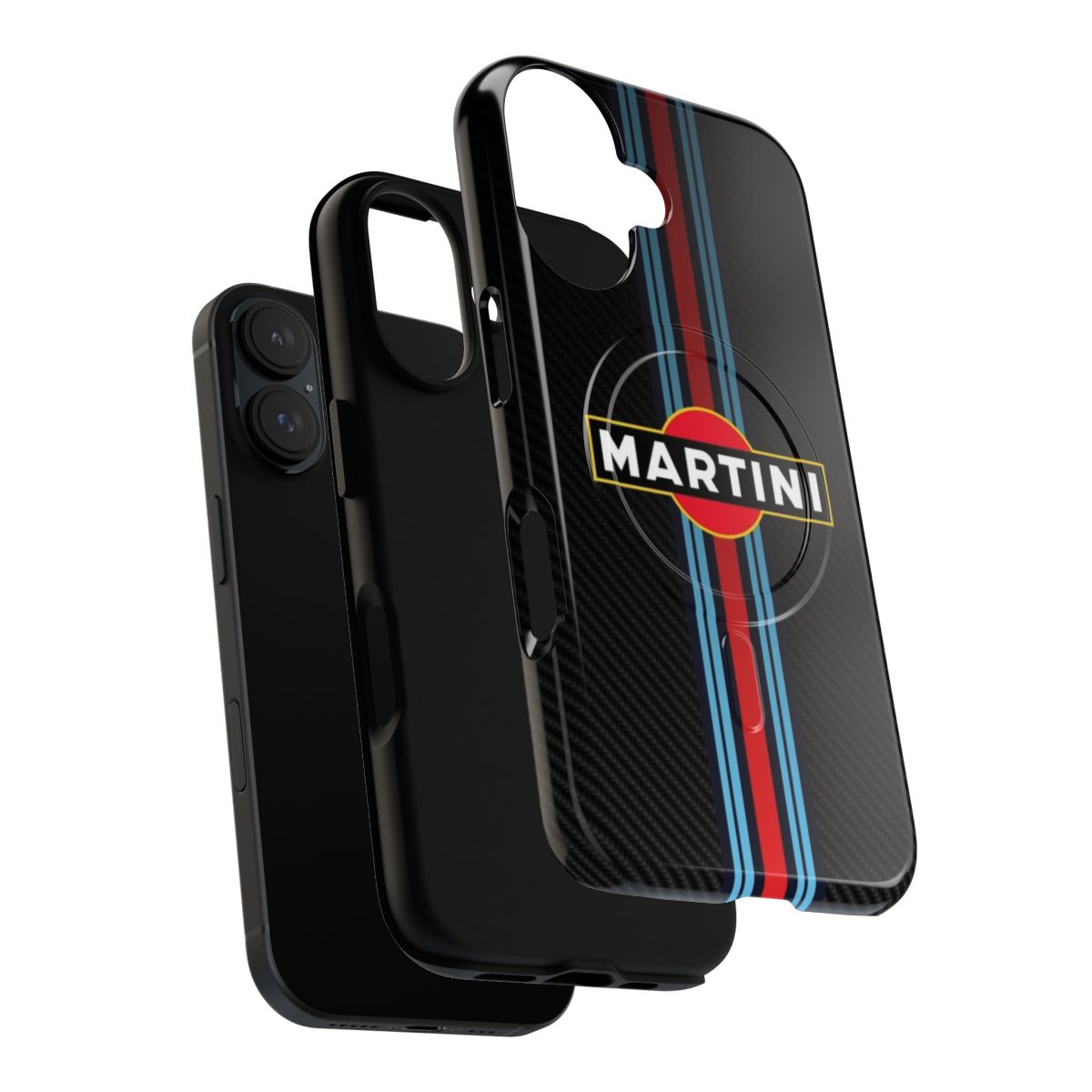 Martini racing inspired magnetic tough phone case with racing stripes - Layers