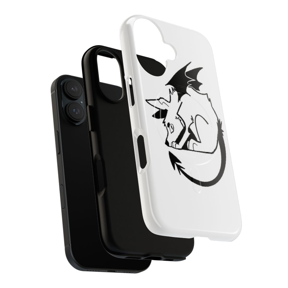 A dark and edgy magnetic tough phone case featuring a spooky devil dog design. - Layers