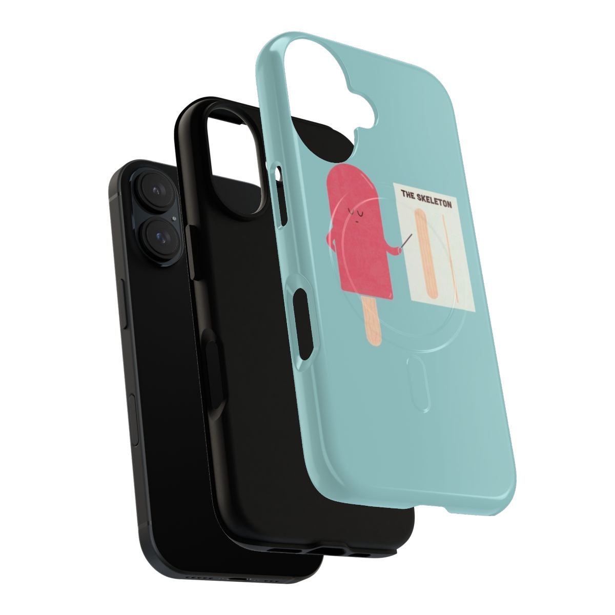 Anatomical phone cases featuring humorous imagery and magnetic closures - Layers