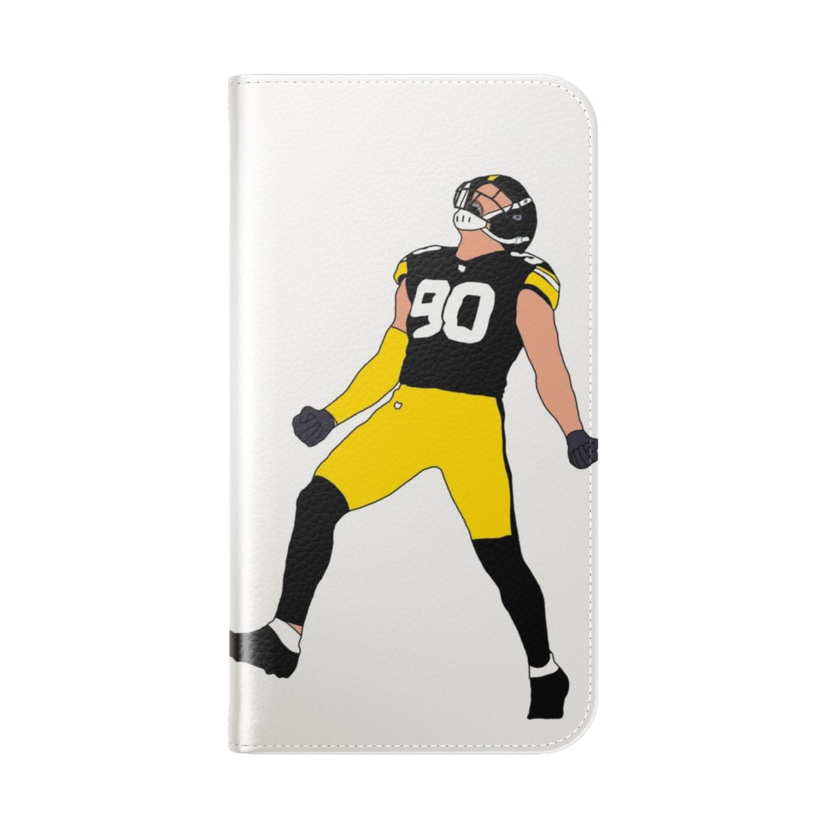 Pittsburgh Steelers TJ Watt Flip Cover Phone Case - Folded Back