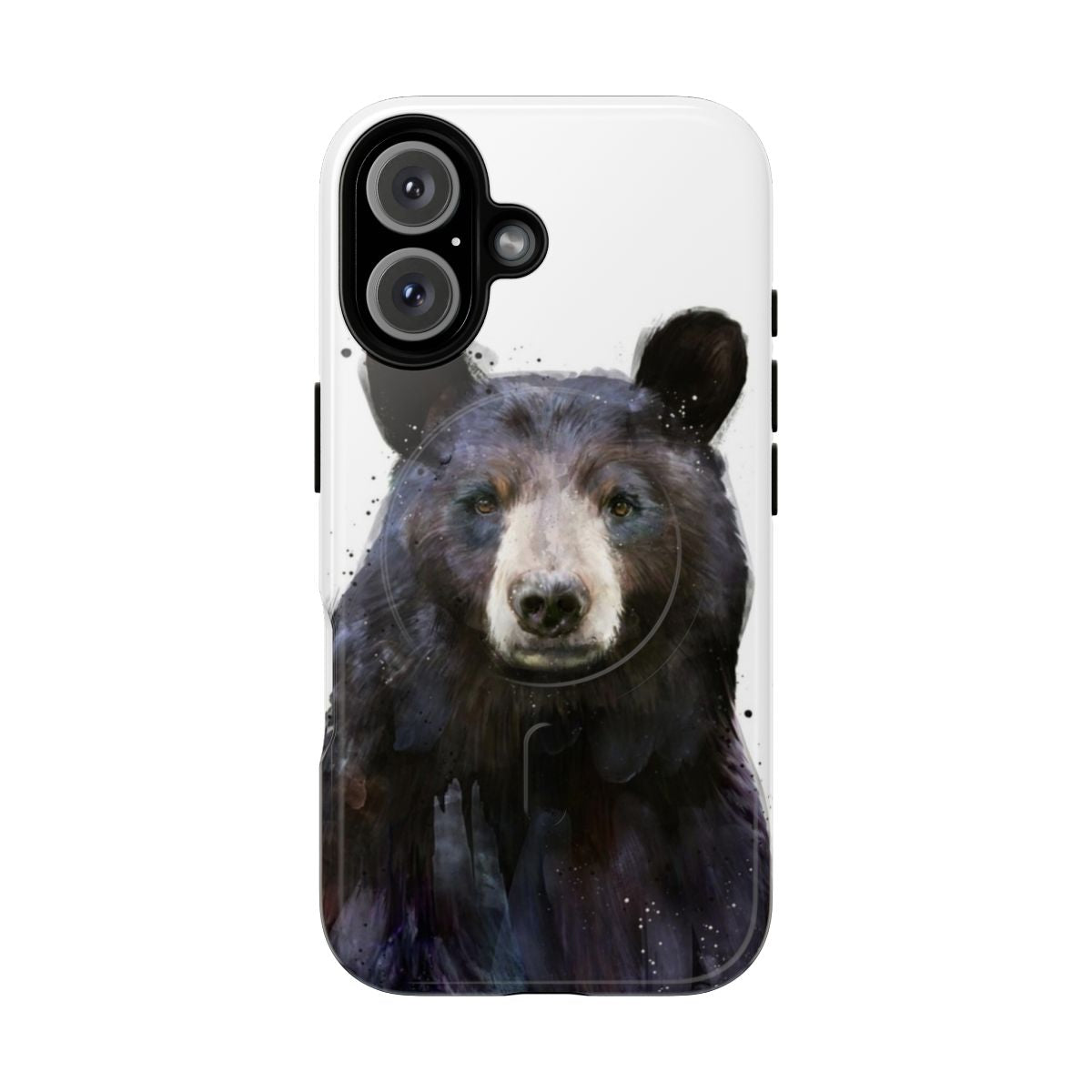 Black bear design on a sturdy, magnetic phone case