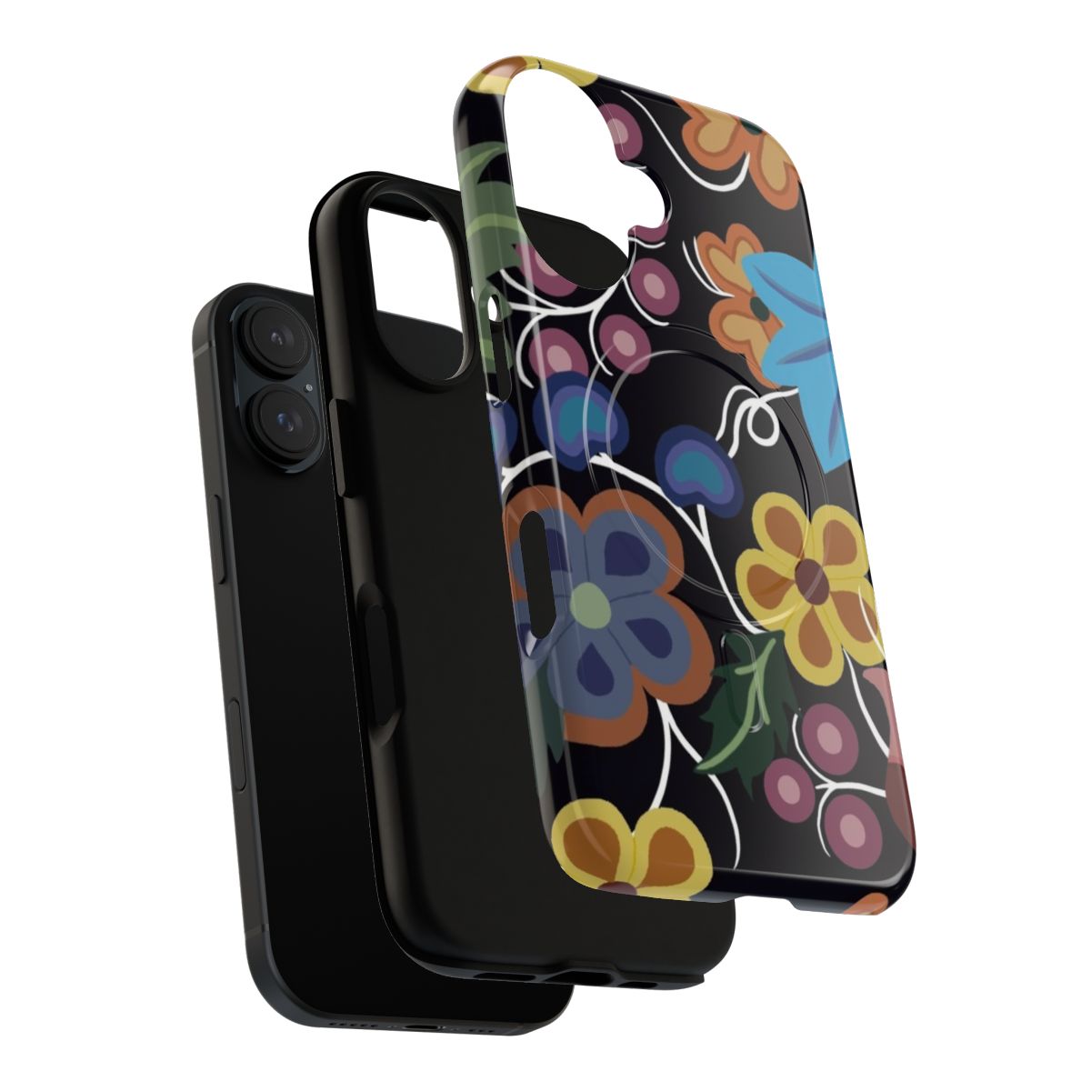 Ojibwe floral design on a tough, magnetic phone case - Layers