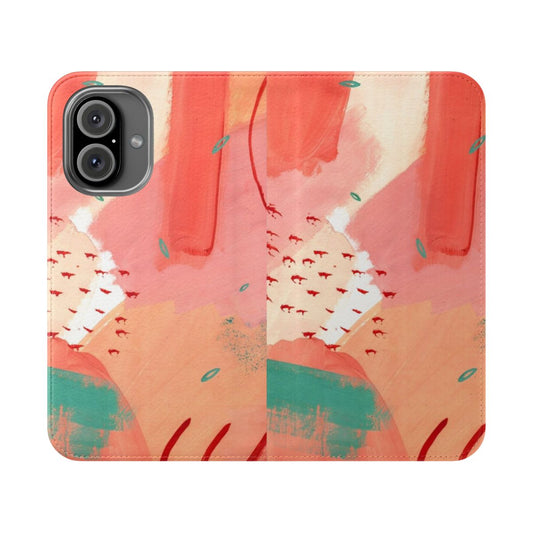 Colorful abstract art design on a phone case