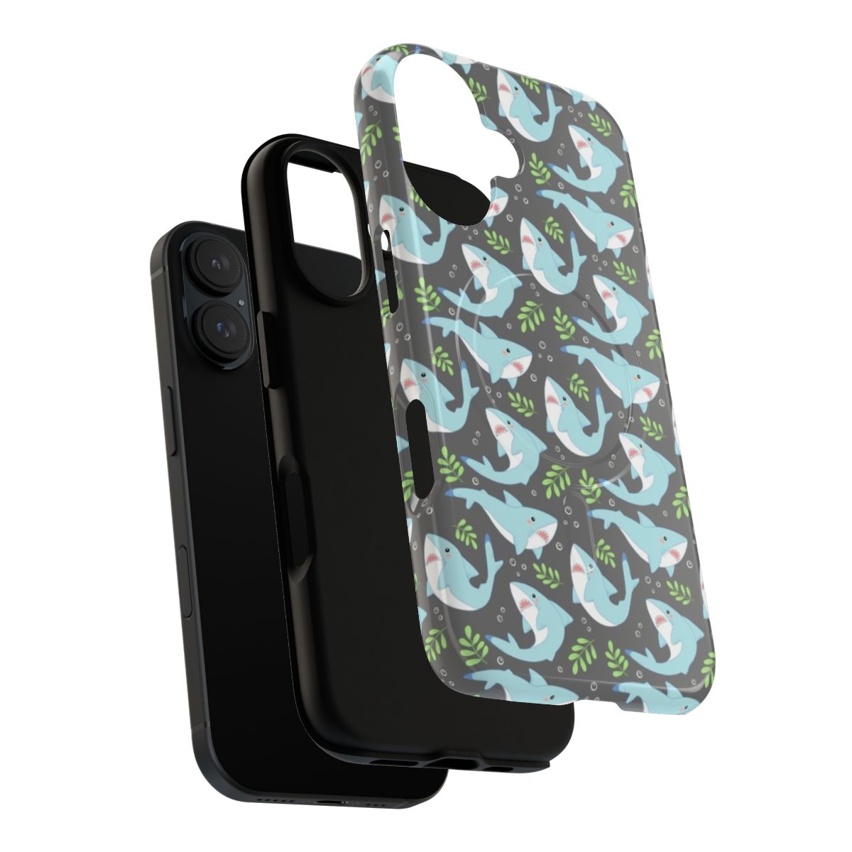 Doofy shark pattern phone case with a tough, magnetic design - Layers