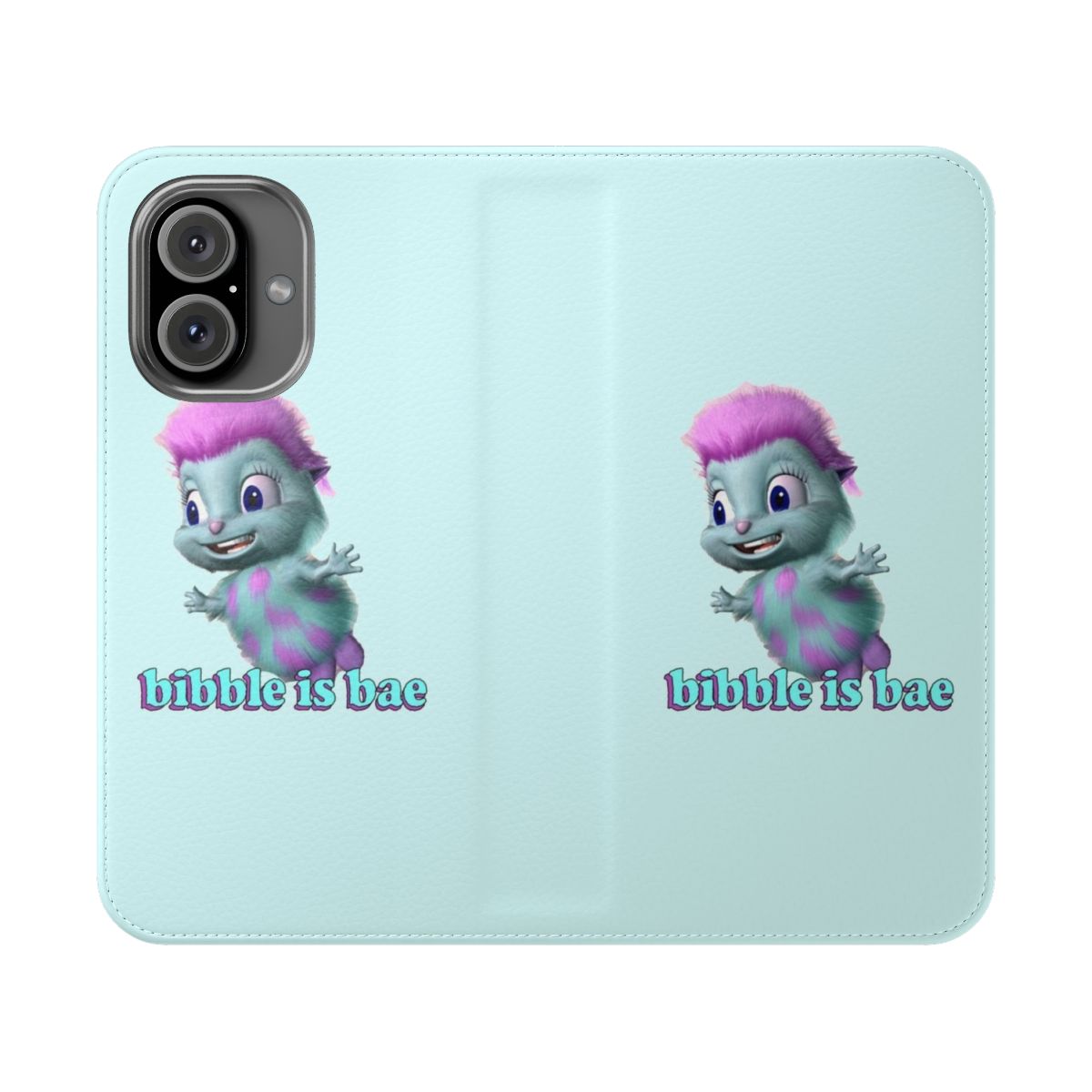 Whimsical flip cover phone case featuring characters from the Barbie Fairytopia fantasy movie series