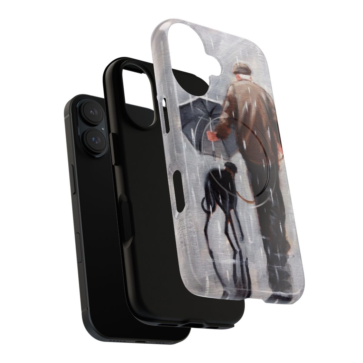 Tough magnetic phone case for greyhound and whippet dogs - Layers