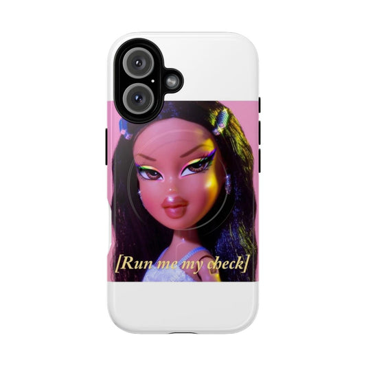 Magnetic tough phone case with Bratz doll design