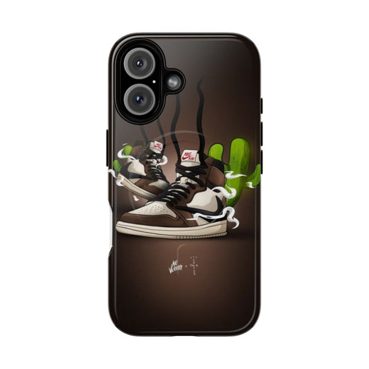 Stylish Jordan 1 Cactus Jack inspired magnetic tough phone case