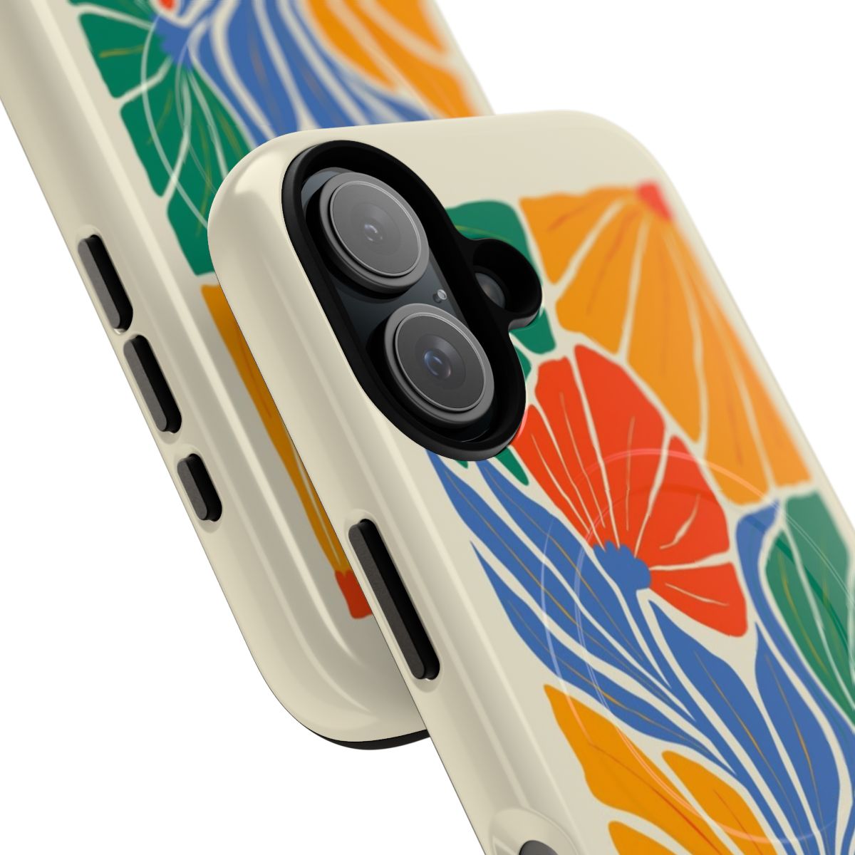 Vibrant abstract floral phone case inspired by the art of Henri Matisse - Detail