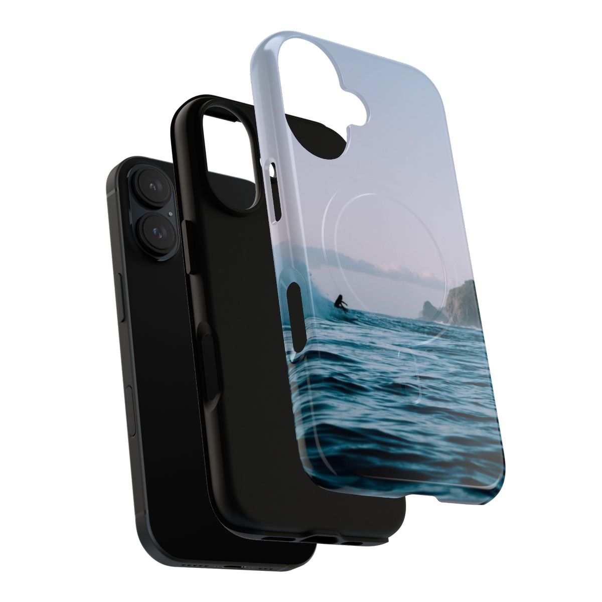 Waterproof and magnetic phone case with surf and beach design - Layers